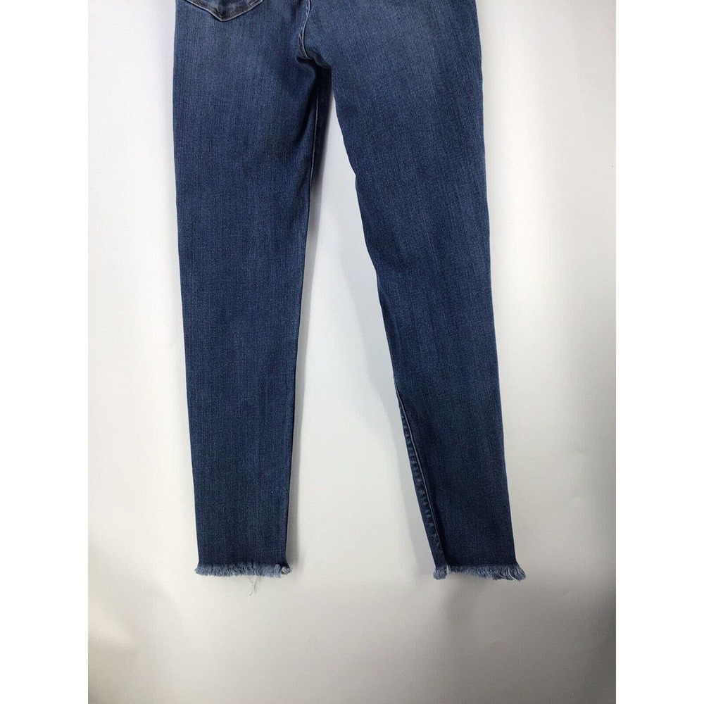 Bridge by Gly Mid Rise Ankle Skinny Jeans Sz 26X29 Distressed Ripped Raw Hem - Picture 4 of 11